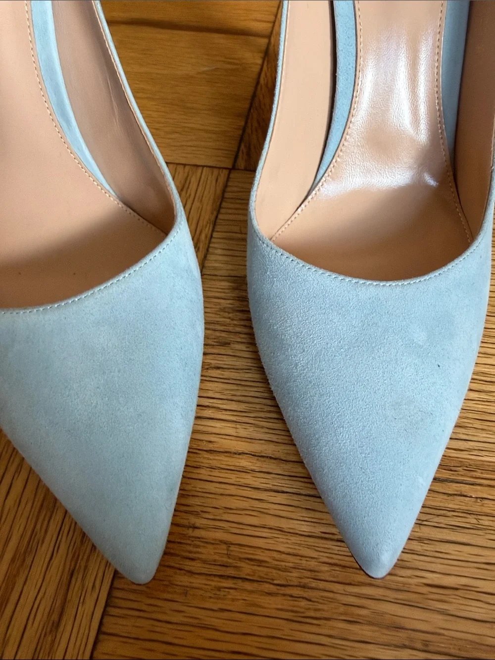 Gianvito Rossi Blue Suede Heels